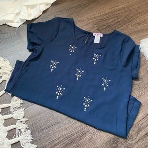 Juniors large chiffon embellished shirt blouse